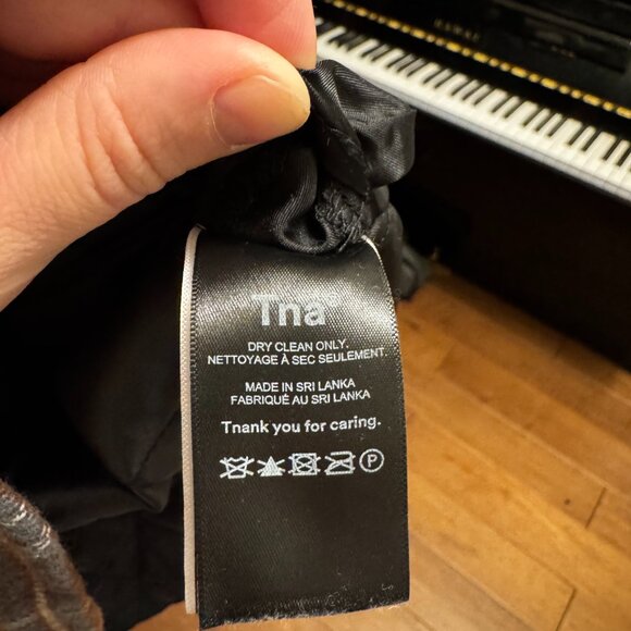 TNA Wool Plaid Button-Up Coat | Brown & Blue | Size Medium | VGUC - Picture 7 of 9